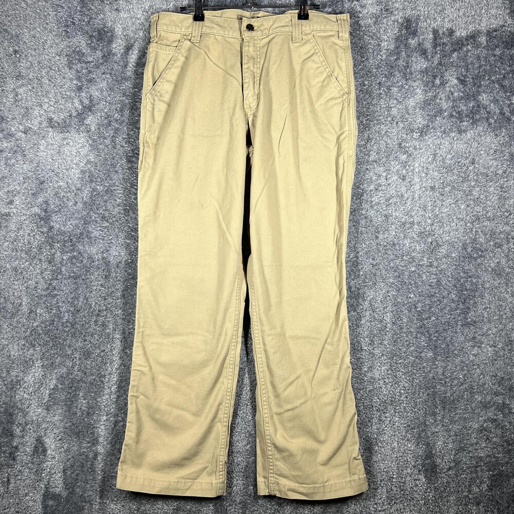 Carhartt Pants Mens 33x30 Beige Carpenter Relaxed Fit Canvas Workwear